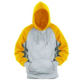 12 Pieces Men's Colorblock Hooded Pullover Fleece Lined Sweatshirt Ginger/light Grey (S-2xl) 12pcs - Mens Sweat Shirt