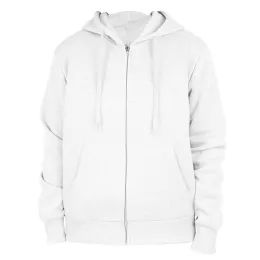 12 Wholesale Ladies Full Zip Fleece Lined Hoody Sweatshirt Pearl 12/cs (2X-3x)