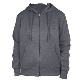 12 Wholesale Ladies Full Zip Fleece Lined Hoody Sweatshirt Stone Grey 12/cs (2X-3x)