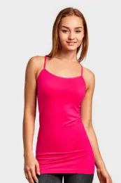 72 Pieces Sofra Ladies 21 Camisole Fuchsia - Womens Camisoles & Tank Tops