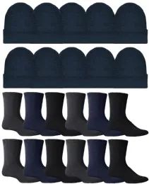 96 Wholesale Yacht & Smith Wholesale Thermal Socks And Beanie Set For Men