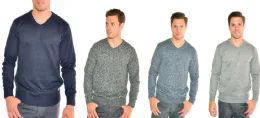 24 Wholesale Mens V Neck Fashion Sweater In Assorted Color