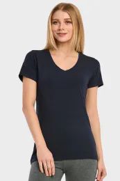 72 Wholesale Sofra Ladies Classic Fit V Neck T-Shirt