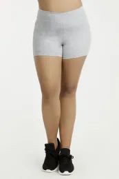 36 Wholesale Sofra Ladies Cotton 12 Inch Outseam Shorts W/ High Waistband Plus Size H.gry