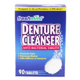 24 Pieces Freshmint Boxed Denture Cleanser Tablets 90 Count - Toothbrushes and Toothpaste