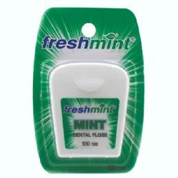 72 Bulk Freshmint 100 Yard Mint Waxed Dental Floss