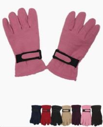 72 Units of Woman's Fleece Winter Gloves Black - Fleece Gloves