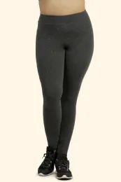 36 Wholesale Sofra Ladies Cotton Leggings Plus Size -Chc/gr