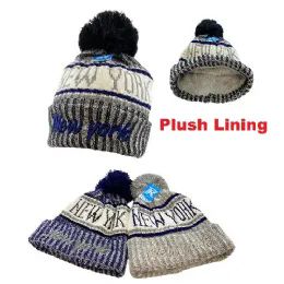 48 Pieces Plush Lined Knit Hat With Pompom - Winter Beanie Hats