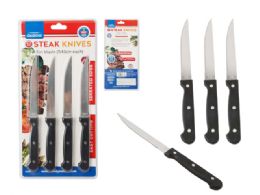 96 Wholesale Steak Knives 4pc 4.5" Blade