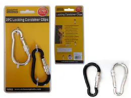 96 Wholesale 2pc Locking Carabiner Clips