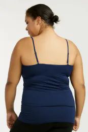 72 Wholesale Sofra Ladies Poly Camisole Plus Size In Navy