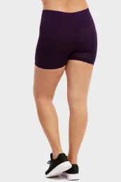 60 Wholesale Sofra Ladies Polyester 12" Leggings Plus Size - D.purple