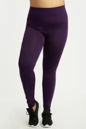 60 Pieces Sofra Ladies Polyester Leggings Plus Size D.purple - Womens Leggings