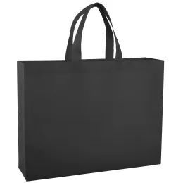 100 Pieces Non Woven Tote Bag 16 X 12 Black - Tote Bags & Slings