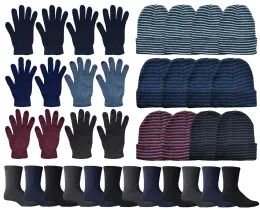 180 Pieces Yacht & Smith Wholesale Thermal Socks , Magic Gloves And Beanie Set For Men - Winter Gear