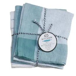 24 Units of Aqua Haze 3pc Tea Towel Set - Kitchen Towels