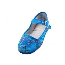 36 Bulk Toddlers' Brocade Mary Janes Turquoise Color Only