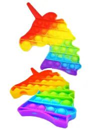 24 Units of Rainbow Unicorn Pop It Toy - Novelty Toys