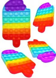 24 Bulk Rainbow Popsicle Pop It Toy