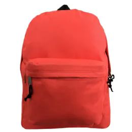 40 Wholesale 16" Simple Classic Backpack In Red