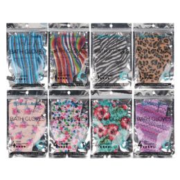 48 Units of Printed Bath & Shower Gloves - Shower Caps
