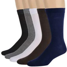 100 Bulk Wholesale Men's Cotton Crew Socks - 5 Color Assortment
