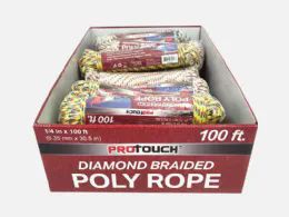 24 Pieces 100 Ft Diamond Braided Poly Rope - Rope and Twine