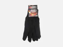 72 Wholesale Brown Jersey Gloves 1 Pair Pack
