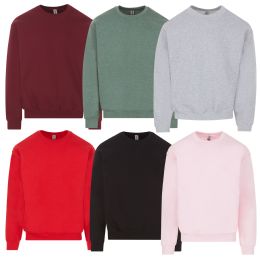 72 Wholesale Unisex Assorted Colors Fleece Sweat Shirts Assorted Sizes And Colors