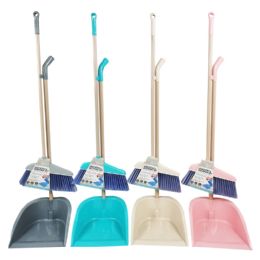 24 Pieces Straight Broom With Square Dustpan - Dust Pans