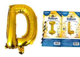 288 Wholesale Letter Balloon 16"h Gold