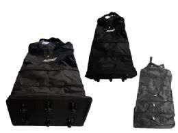 12 Bulk Expandable Rolling Luggage Duffel Bag, Black