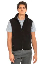12 Wholesale Knocker Men's Polar Fleece Vest Size S