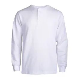 18 Pieces Knocker Men's WafflE-Knit Thermal Henley Shirt Size M - Mens T-Shirts