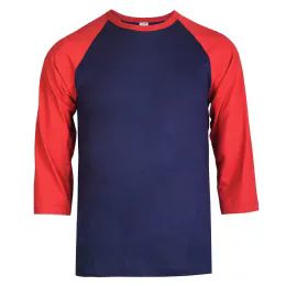 30 Pieces Top Pro Men's 3/4 Sleeve Baseball Tee Size S - Mens T-Shirts