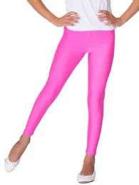72 Wholesale Mopas Girl's Full Length Leggings H.pink