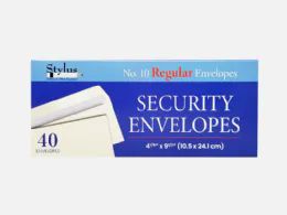 24 Pieces #10 Security Env Gummed 40ct - Envelopes