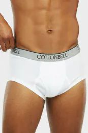 72 Wholesale Cottonbell Men's Color Band Briefs Size S