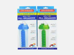 12 Pieces 7-Days Pill Organizer W/water Bottle - Pill Boxes and Accesories
