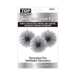 60 Pieces Deco Fan Silver - New Years