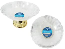 48 Pieces CrystaL-Like Bowl With Gold Footing - Serving Trays