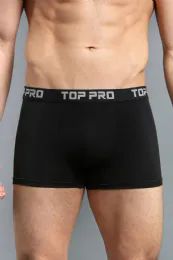 144 Wholesale Top Pro Men's Stretch Boxer Trunks Size M
