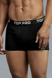 144 Wholesale Top Pro Men's Stretch Cotton Boxer Trunks Size S