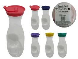 48 Wholesale Pls Water Jar 1l 4asst Color L