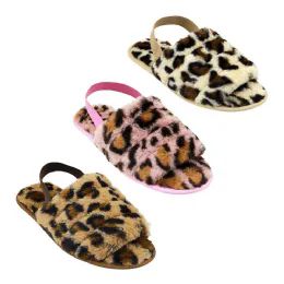 36 Pieces Women's Cheetah Slingback Slipper - Women's Slippers