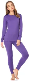 24 Units of Yacht & Smith Womens Cotton Thermal Underwear Set Purple Size S - Womens Thermals