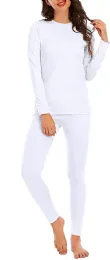 Yacht & Smith Womens Cotton Thermal Underwear Set White Size S