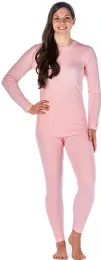 Yacht & Smith Womens Cotton Thermal Underwear Set Pink Size S