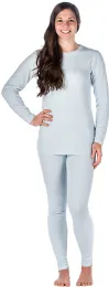 Yacht & Smith Womens Cotton Thermal Underwear Set Sky Blue Size S